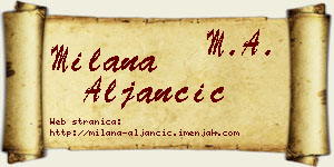Milana Aljančić vizit kartica